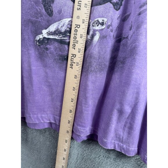 Womens T Shirt North Carolina Aquarium Graphic Tee Purple By EMI Size Large - Picture 5 of 8